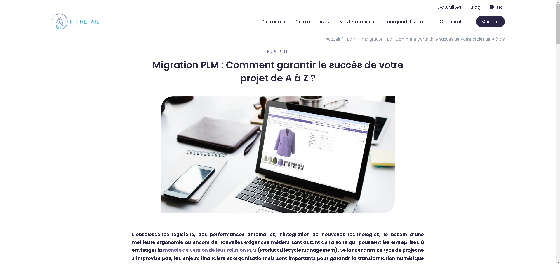 Article SEO sur les 1 an de la Fit Academy