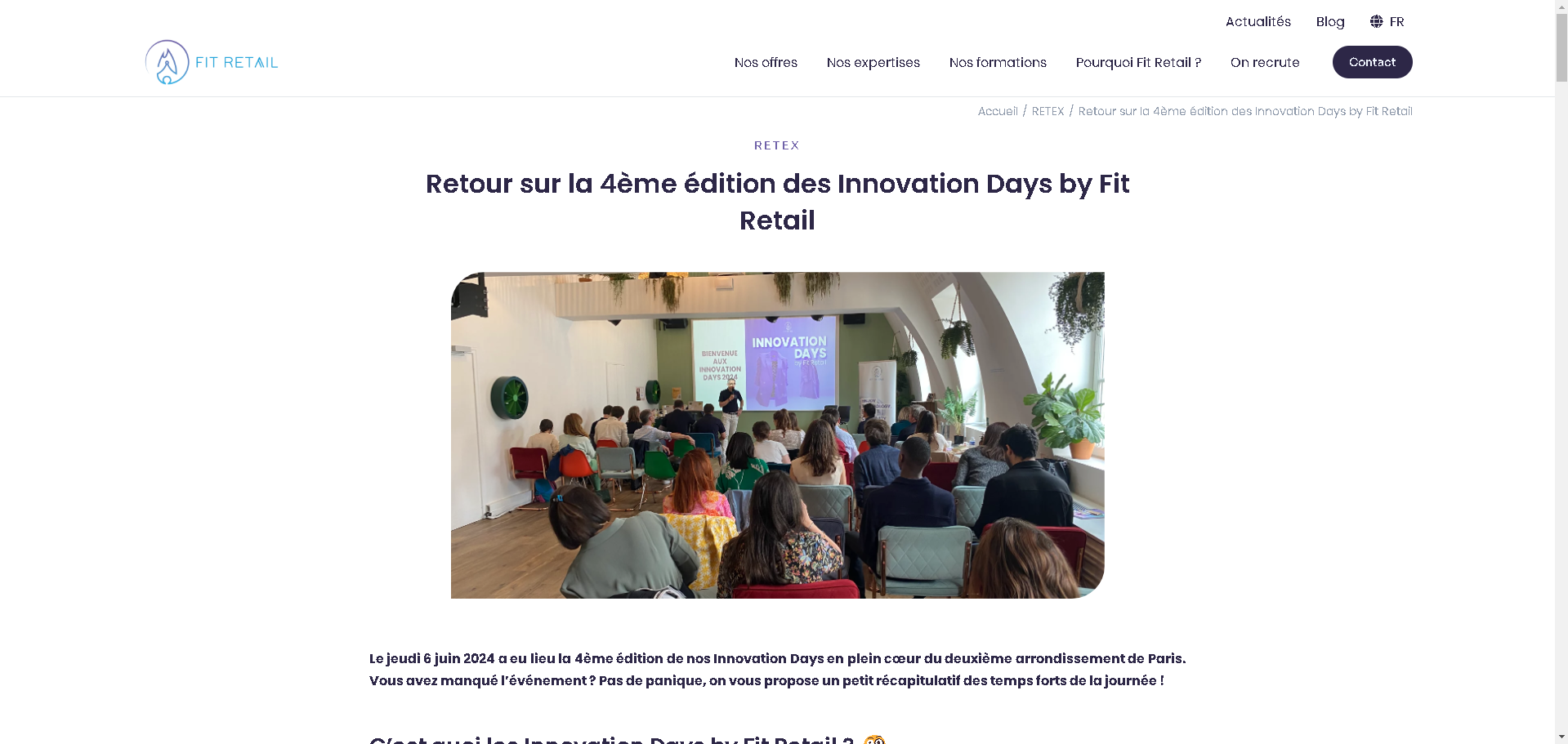 Article SEO sur les 1 an de la Fit Academy